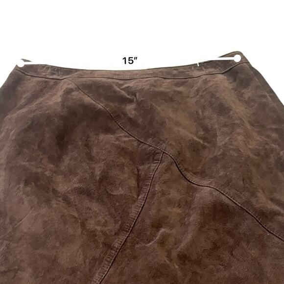 KATE HILL Brown Leather Pencil Skirt size 8 - Picture 5 of 11